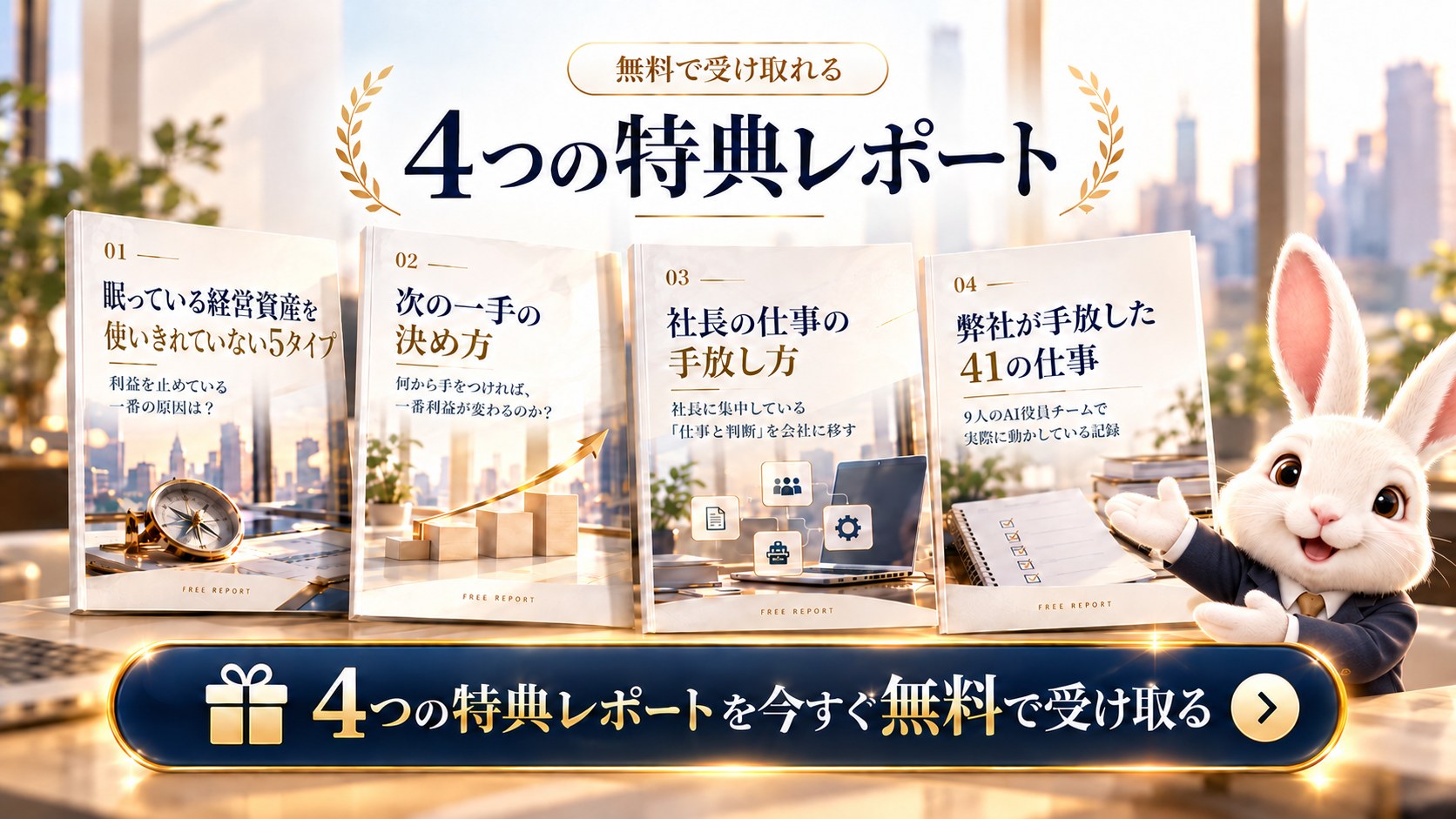 無料で受け取れる4つの特典レポート｜4つの特典レポートを今すぐ無料で受け取る